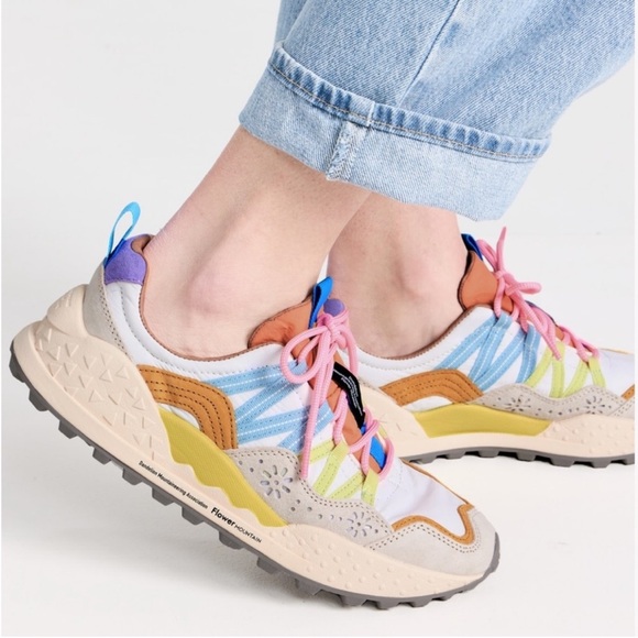 NWT Flower Mountain Washi Sneakers in Beige/White/Multi - Picture 4 of 16